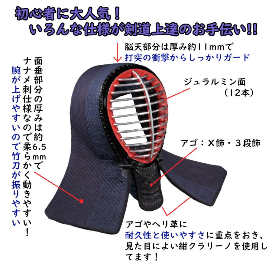 剣道面 剣道防具 面 幼年用 日武 7.0m/mミシン刺 : KENDO IPPON