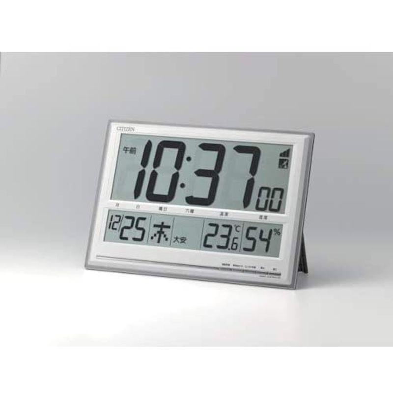 CITIZEN シチズン 置き時計 掛け時計 電波時計 温度・湿度計付き シルバー 8RZ199-019 シチズン 置き時計 掛け時計 電波時計 温度 湿度計付き シルバー 8RZ199 サイズ