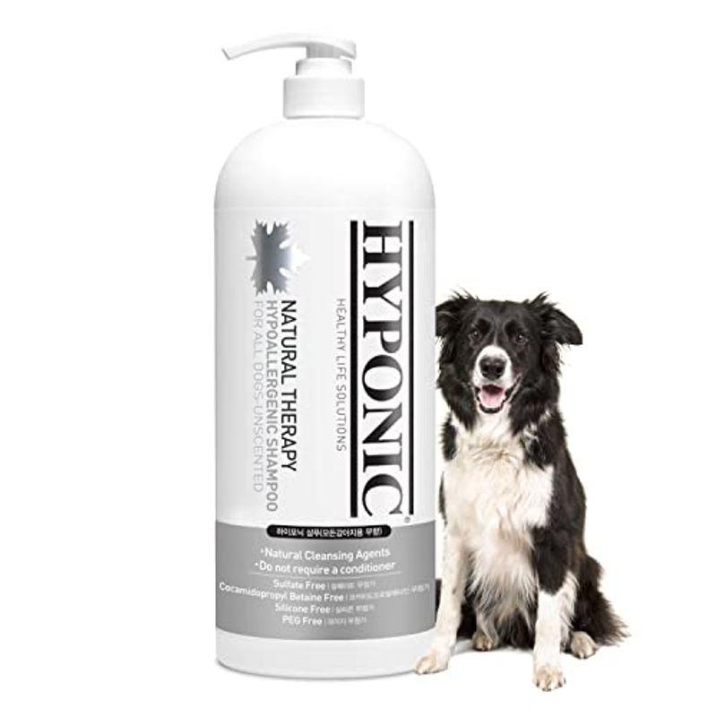 HYPONIC 天然低刺激犬用シャンプー韓国プレミアム製品 (1，500ml， 灰色 - 全犬種用 無香料)
