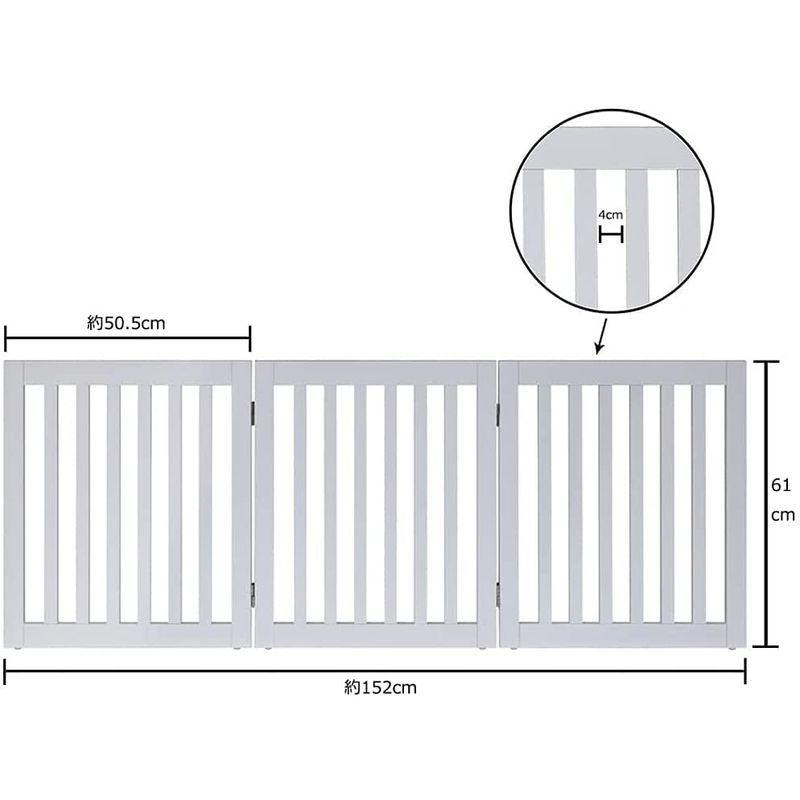 unipaws 木製犬用ゲート、折り式バリア、ペット用家具フェンス 、白い 木製犬用ゲート 折り式バリア ペット用家具フェンス 白い