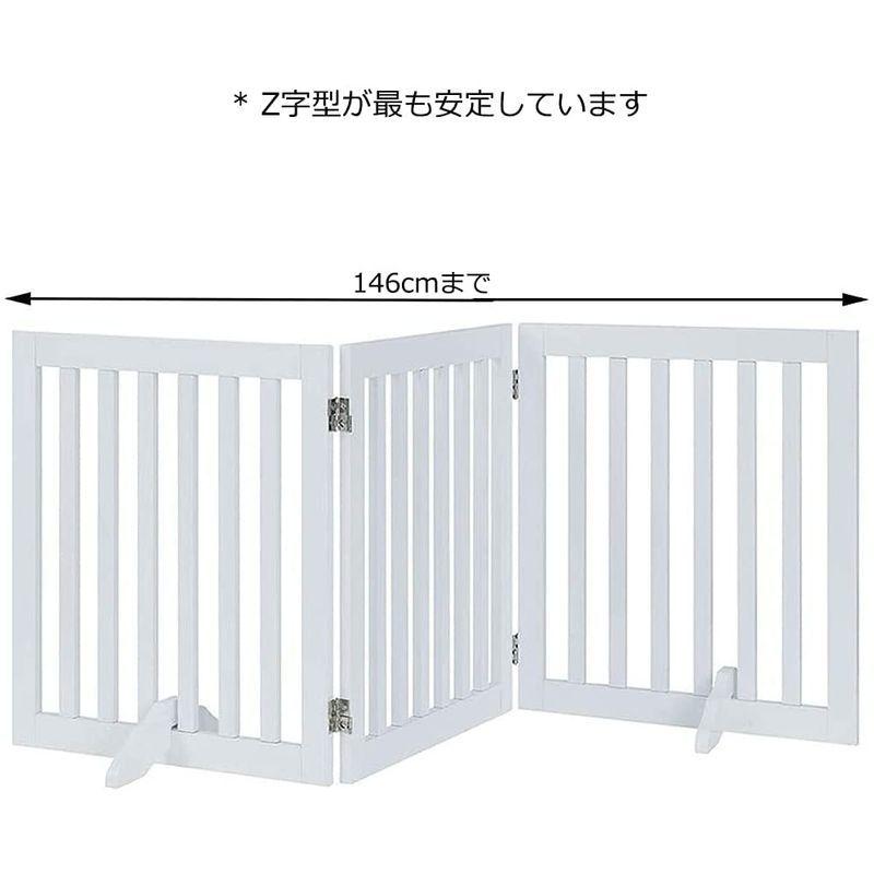 unipaws 木製犬用ゲート、折り式バリア、ペット用家具フェンス 、白い 木製犬用ゲート 折り式バリア ペット用家具フェンス 白い