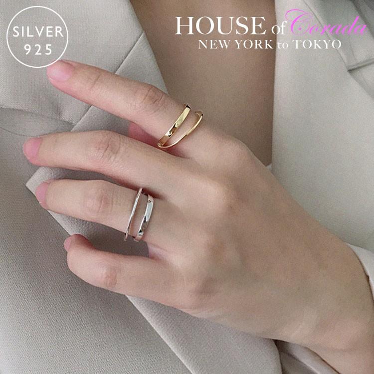 送料無料 リング 指輪 シルバー925リング シルバーリング シルバーアクセサリー ゴールドリング 18金 18K  SILVER925製スプリットラインアングルリング 2色 :a-r-271:HOUSE OF CORADA - 通販 - Yahoo!ショッピング