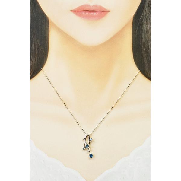 アクアマリン ネックレス トリートブルーダイヤモンド K18WG 2way 送料  