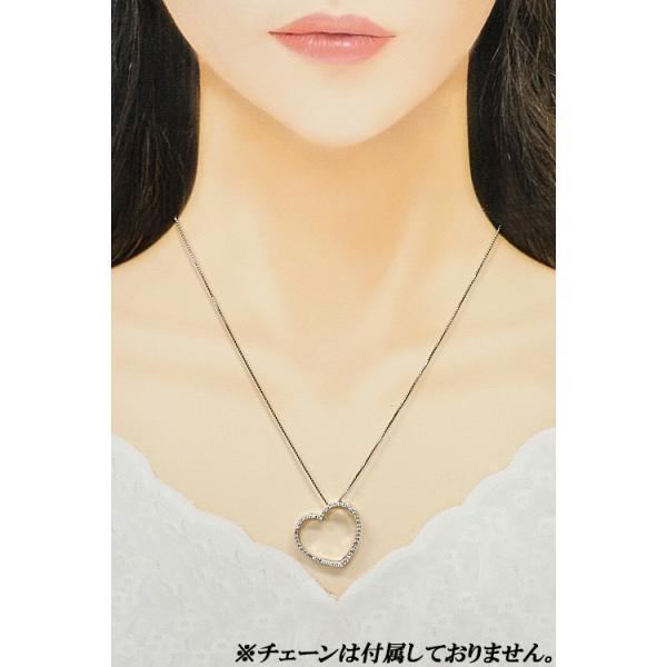 美品✨K18WGペンダントトップ ダイヤモンド ハート ダイヤモンド ペンダントトップ K18WG ハート 送料無料 美品 中古