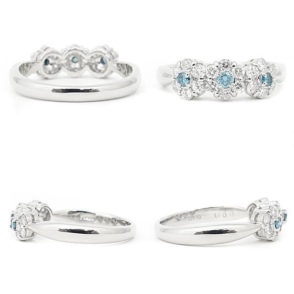 pt900 ブルーダイヤモンドリング ダイヤモンド0.10ct