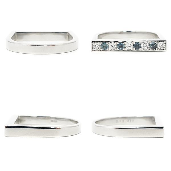 アレキサンドライト フラットバー 0.12ct ダイヤモンド Pt950 U字  