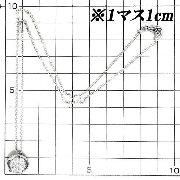 キャサジ ダイヤモンド ネックレス 0.35ct K18WG 円 丸 サークル