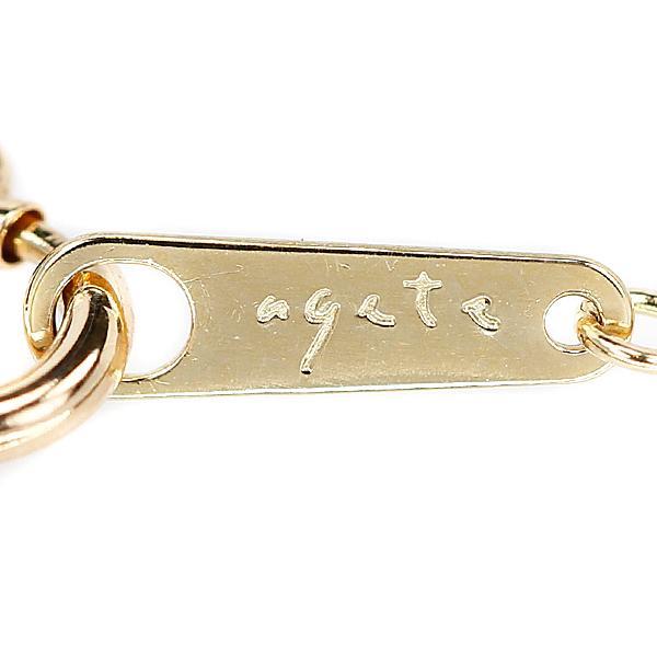 30/美品 agete アガット K14 ダイヤ0.08ct ネックレス K14 YG 美品アガットダイヤモンドネックレス 0.05ct