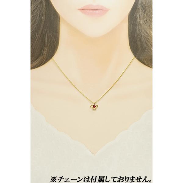 ルベライト レッドトルマリン ペンダントトップ 0.106ct ダイヤモンド