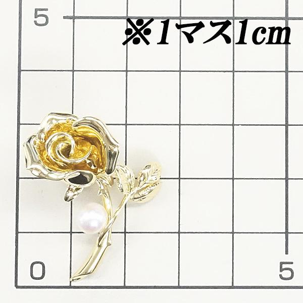 ミキモト　ブローチ　バラモチーフ　グレーパール MIKIMOTO（ミキモト） アコヤパール バラ 薔薇 グレースケリー