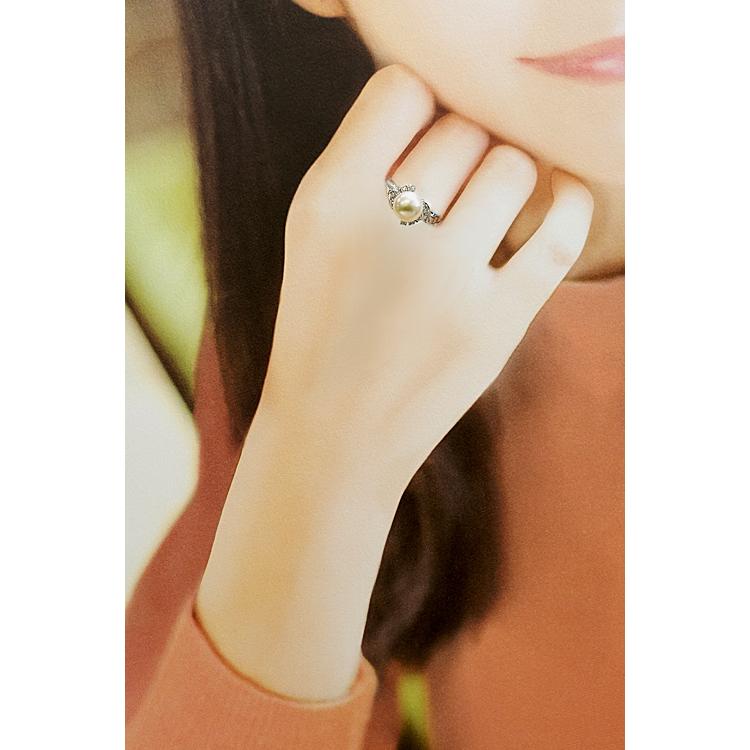 MIKIMOTO（ミキモト） アコヤパール リング 8.7mm ダイヤモンド Pt950 