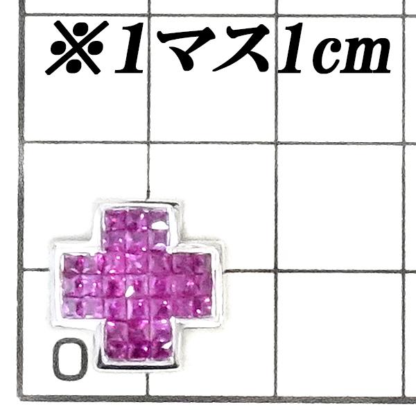 レ・エッセンシャル ルビー ペンダントトップ K18WG クロス 十字 