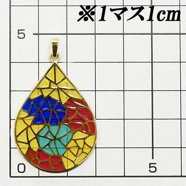 MIKIMOTO（ミキモト） エナメル ペンダントトップ K18YG 七宝 雫