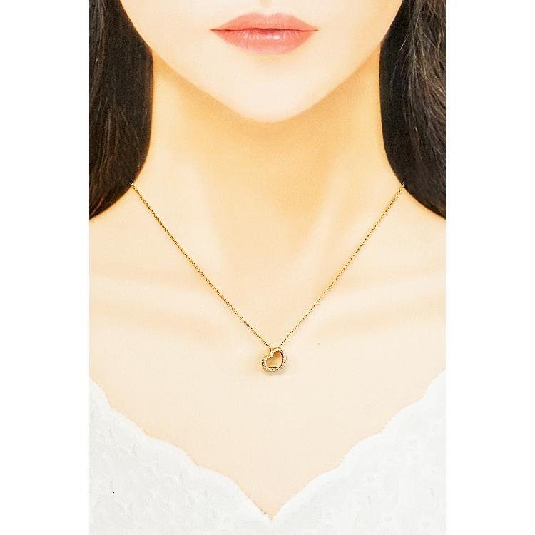 ポンテヴェキオ ダイヤモンドネックレス ハート,K18YG,0.46ct