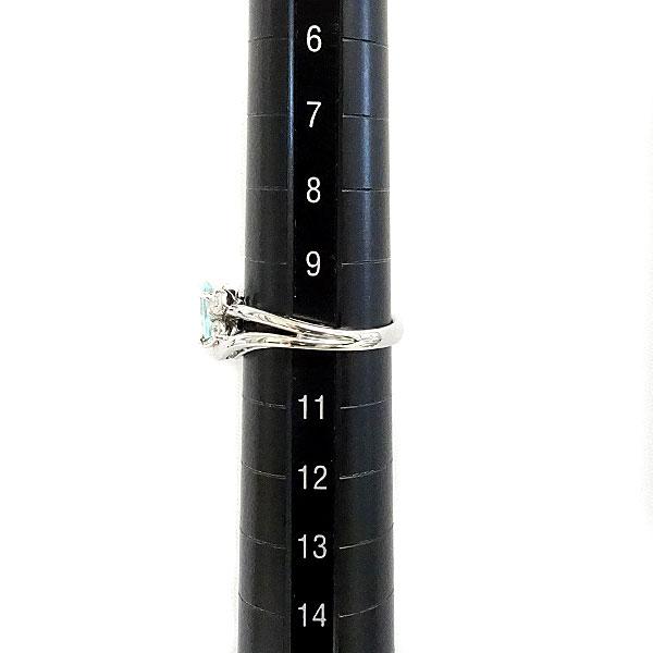 パライバトルマリン リング ダイヤモンド K18WG ドロップ 雫 涙 送料  