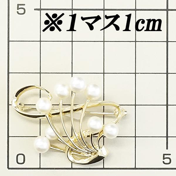 MIKIMOTO ミキモト アコヤパール ブローチ K14YG 透かし ブランド 送料  