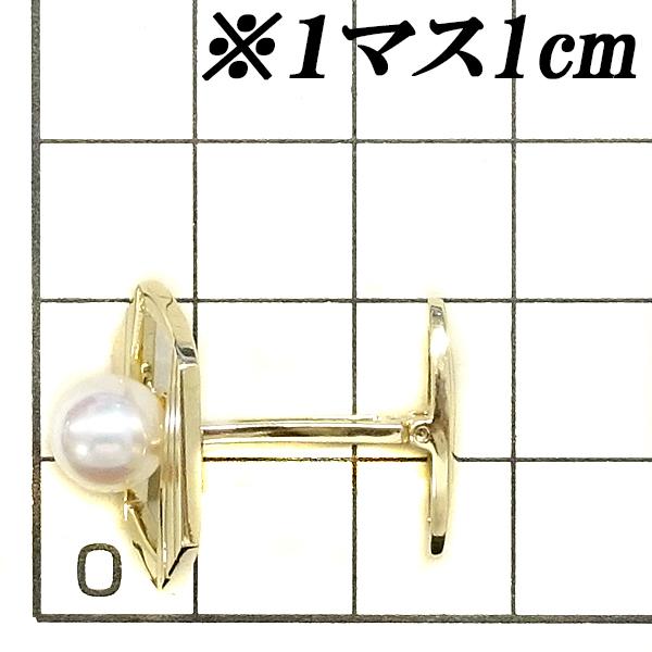 ミキモト アコヤパール カフス 7.0mm K14YG スウィブル式 カフリンクス  