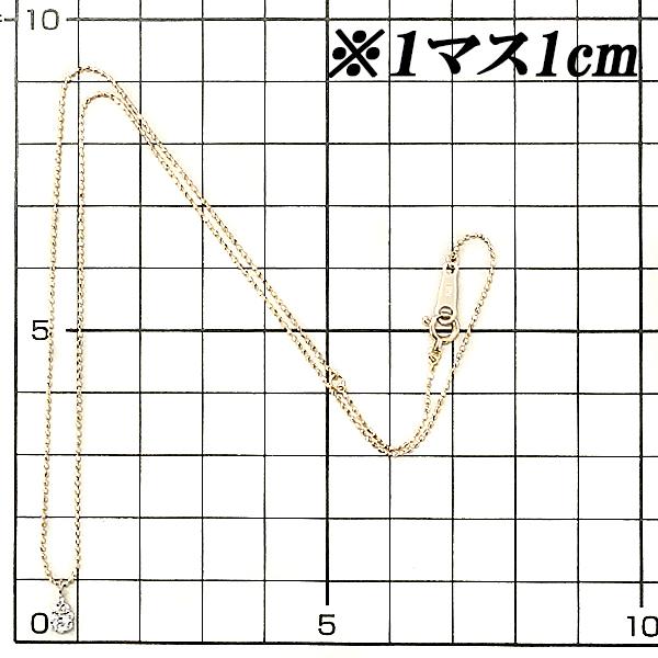 ウィスプ ダイヤモンド ネックレス 0.09ct K18PG ドロップ 雫 しずく