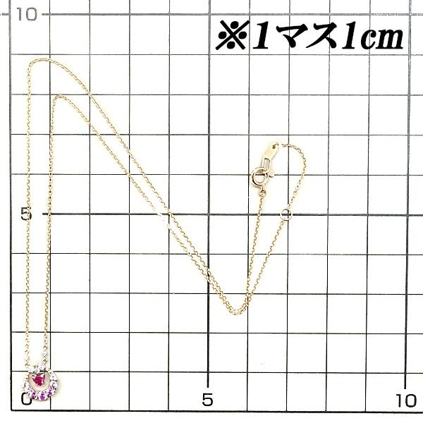 ルビー ネックレス ピンクサファイア ダイヤモンド K18PG ハート サークル 送料無料 美品 中古 SH119376 | STAR JEWELRY | 01