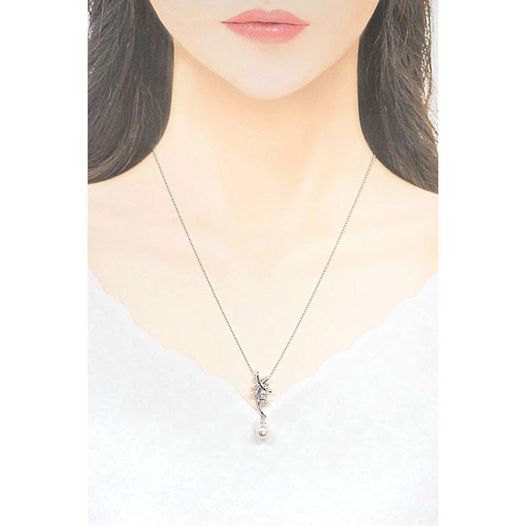 ESTELLE エステール アコヤパール ネックレス 7.8mm ダイヤモンド  