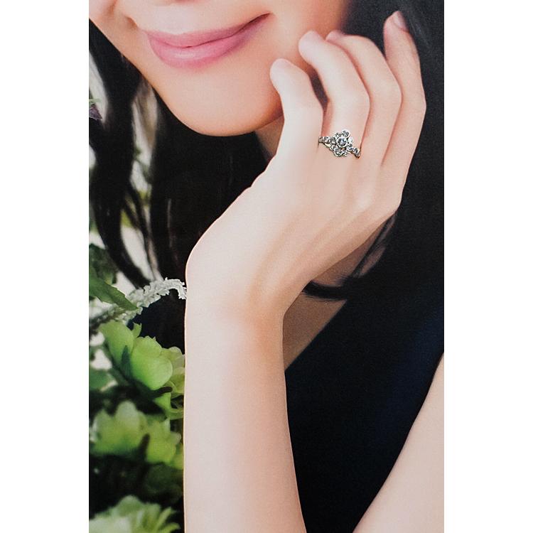 ダイヤモンド 1.00ct Pt900 透かし ミル打ち ミルグレイン フラワー  