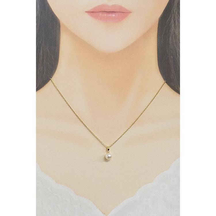 MIKIMOTO ミキモト アコヤパール ネックレス 7.0mm K14YG 一粒 MIKIMOTO ミキモト アコヤパール ネックレス 7.0mm K14YG 一粒