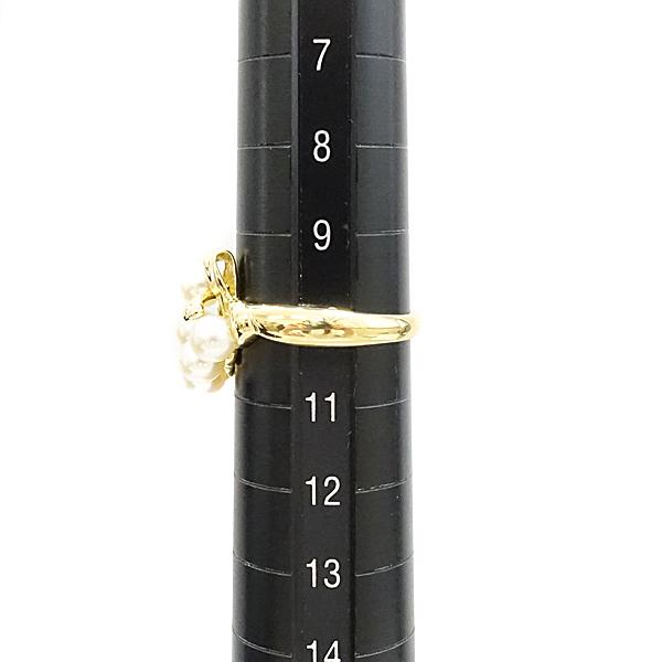 TASAKI（タサキ） 田崎真珠 淡水パール リング 4.0mm K18YG リボン