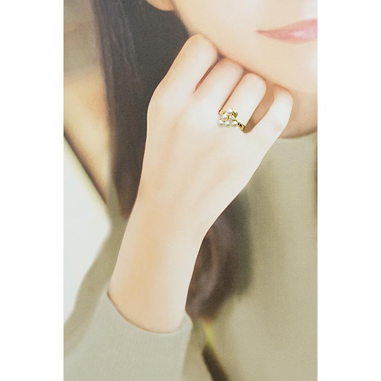 TASAKI パール リング 美品 TASAKI（タサキ） 田崎真珠 淡水パール リング 4.0mm K18YG リボン