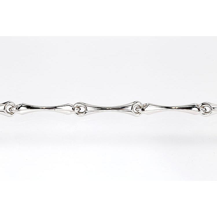 CHIMENTO（キメント） チェーン ブレスレット K18WG 竹 バンブー 中空