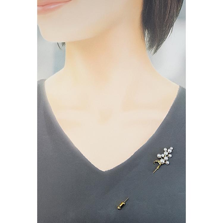 MIKIMOTO ミキモト アコヤパール ピンブローチ K18YG 植物 MIKIMOTO ミキモト アコヤパール ピンブローチ K18YG 植物