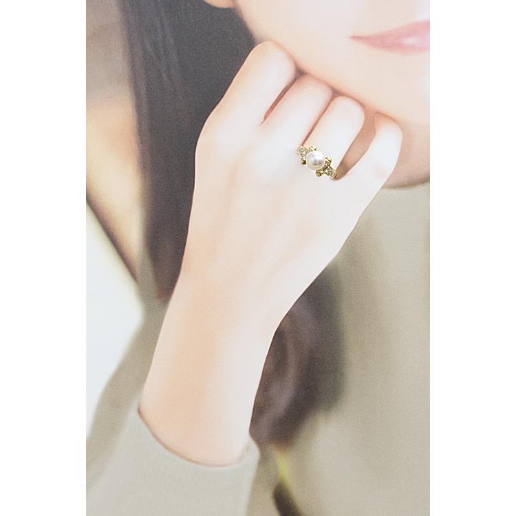 銀座ミワ アコヤパール リング 8.0mm ダイヤモンド K18YG MIWA 送料  