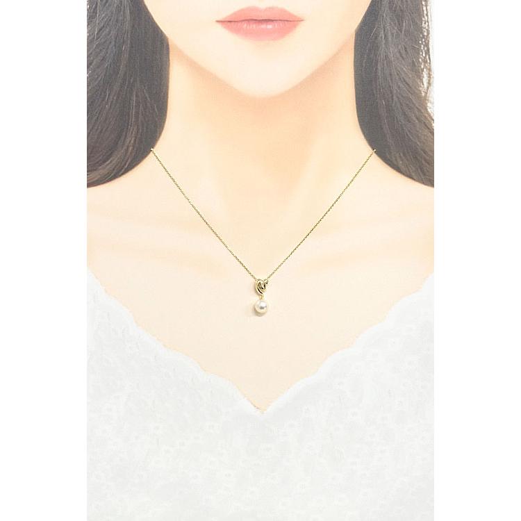 田崎真珠 アコヤパール ネックレス 7.5mm K18YG 一粒パール TASAKI 送料無料 美品 【プレスティージュ】 中古 SH120844