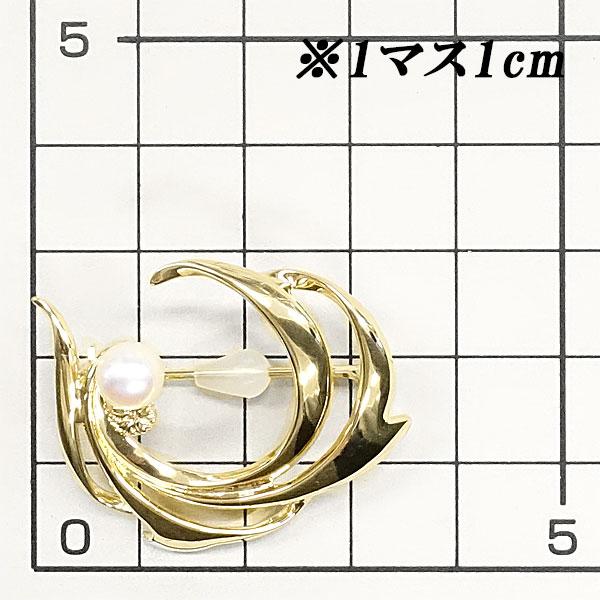 MIKIMOTO ミキモト アコヤパール ブローチ K18YG フラワー 植物  