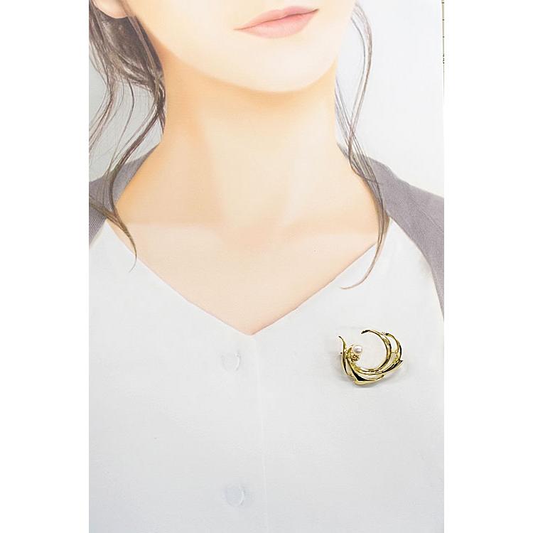 MIKIMOTO ミキモト アコヤパール ブローチ K18YG フラワー 植物  