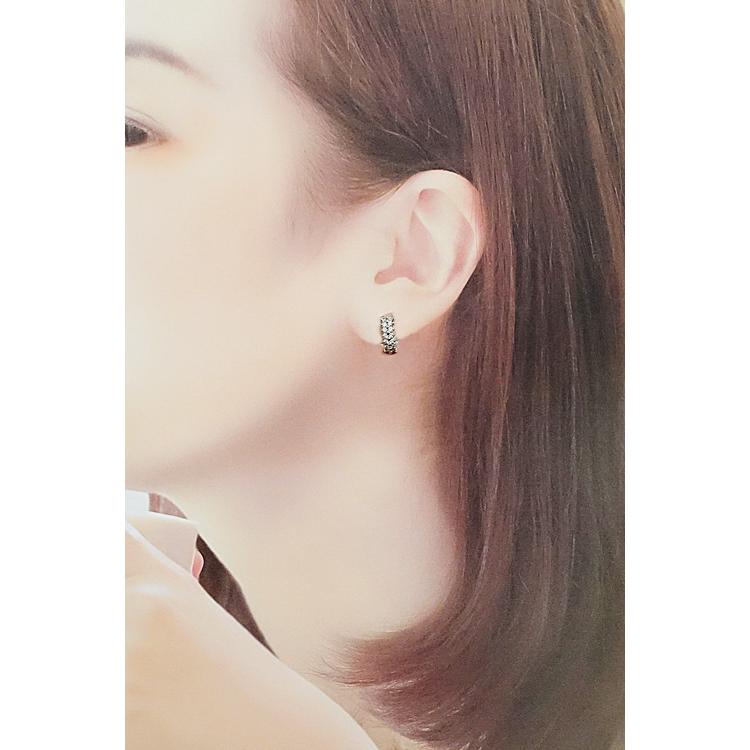 K18WG パヴェ ハート ダイヤモンド ピアス 0.30CT 