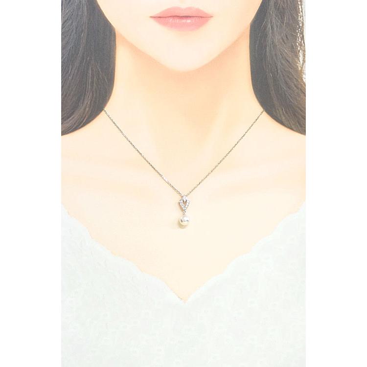 MIKIMOTO ミキモト アコヤパール ネックレス 8.0mm ダイヤモンド K18WG  