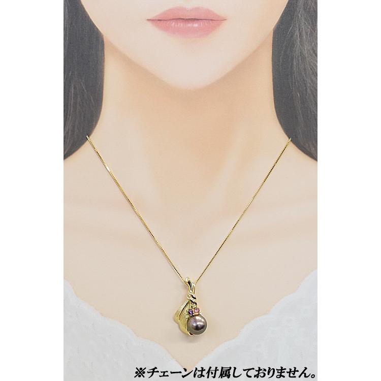 TASAKI（タサキ） 田崎真珠 黒蝶パール ペンダントトップ アメジスト 