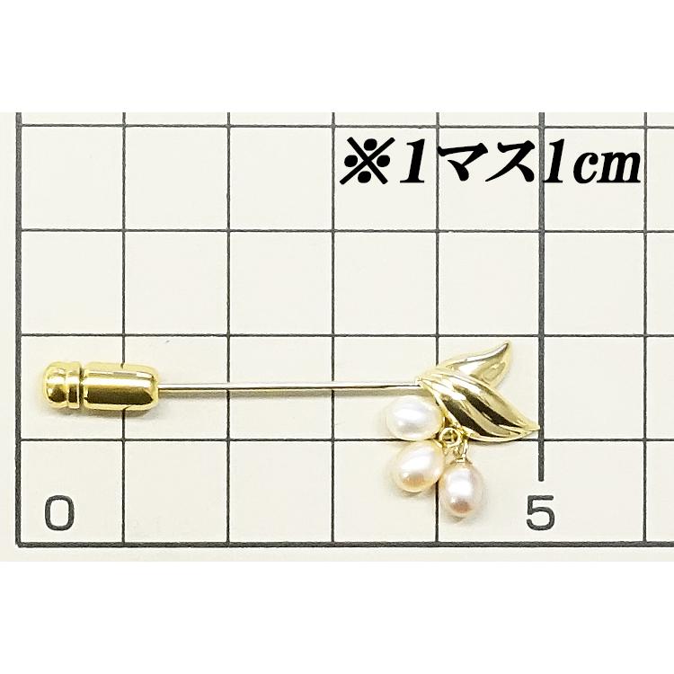 MIKIMOTO ミキモト 淡水パール ピンブローチ K18YG 葉 リーフ 植物  