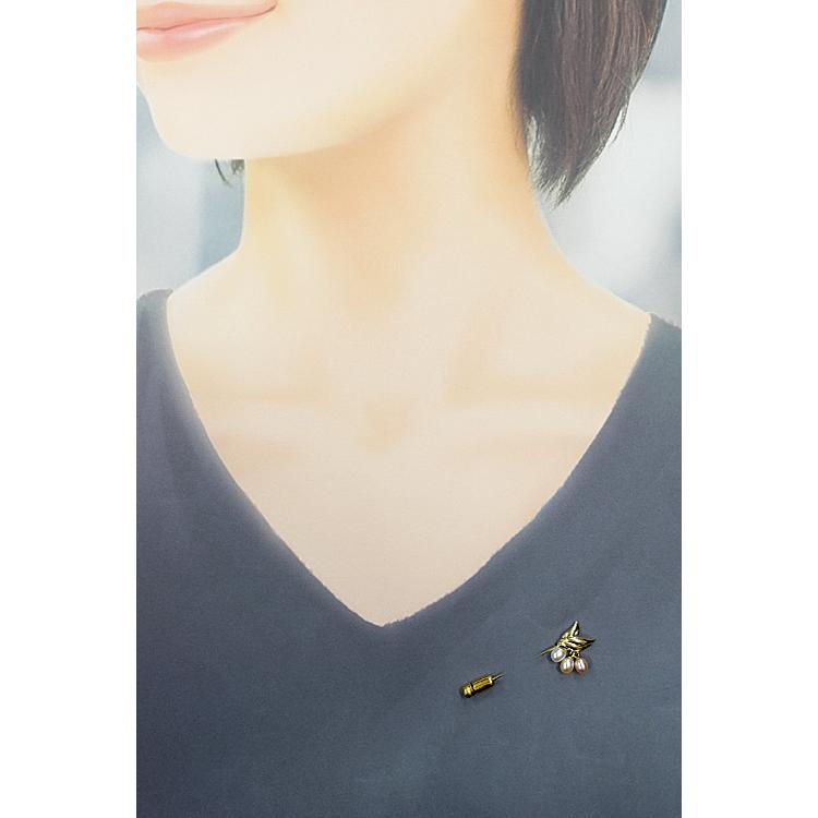 MIKIMOTO ミキモト 淡水パール ピンブローチ K18YG 葉 リーフ 植物  
