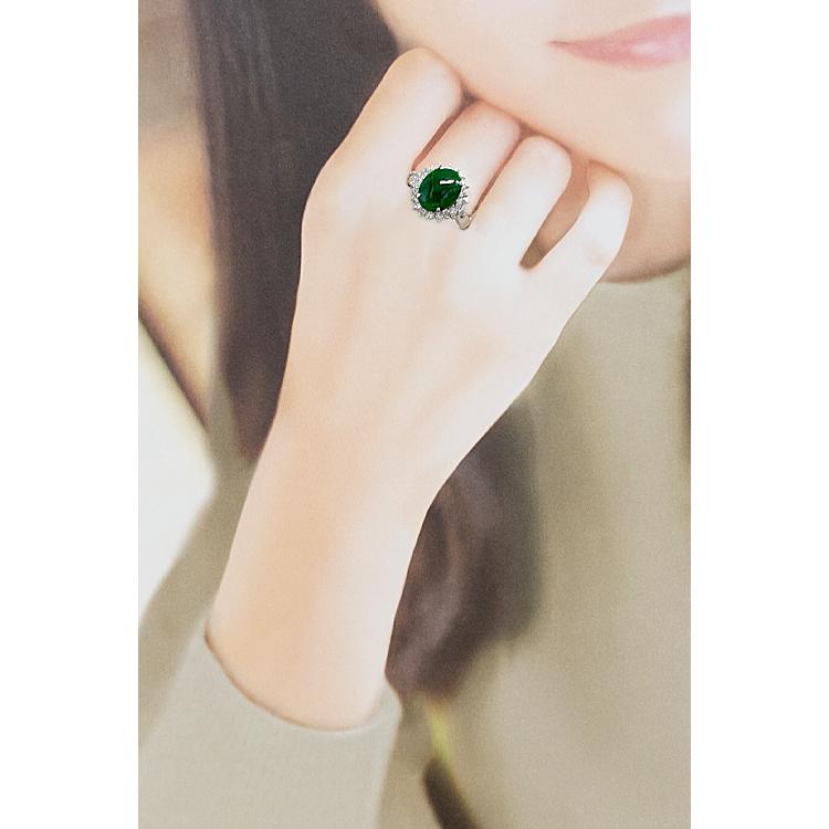 ESTELLE エステール ヒスイ リング 0.93ct ダイヤモンド Pt900 翡翠  