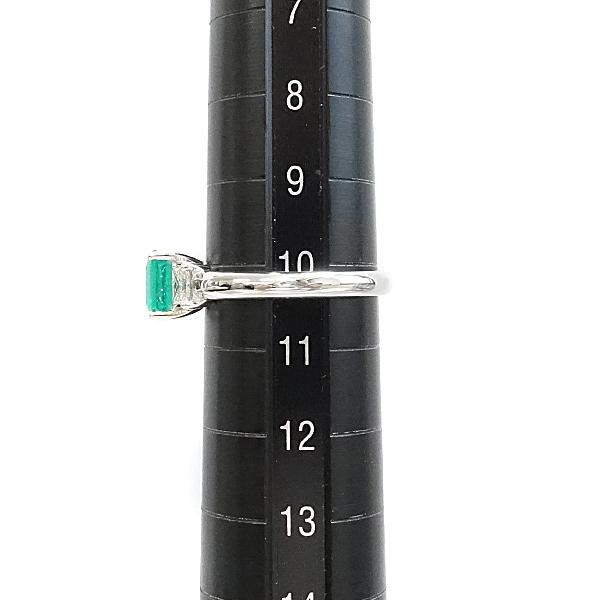 エメラルド リング 0.83ct ダイヤモンド Pt900 送料無料 美品 中古