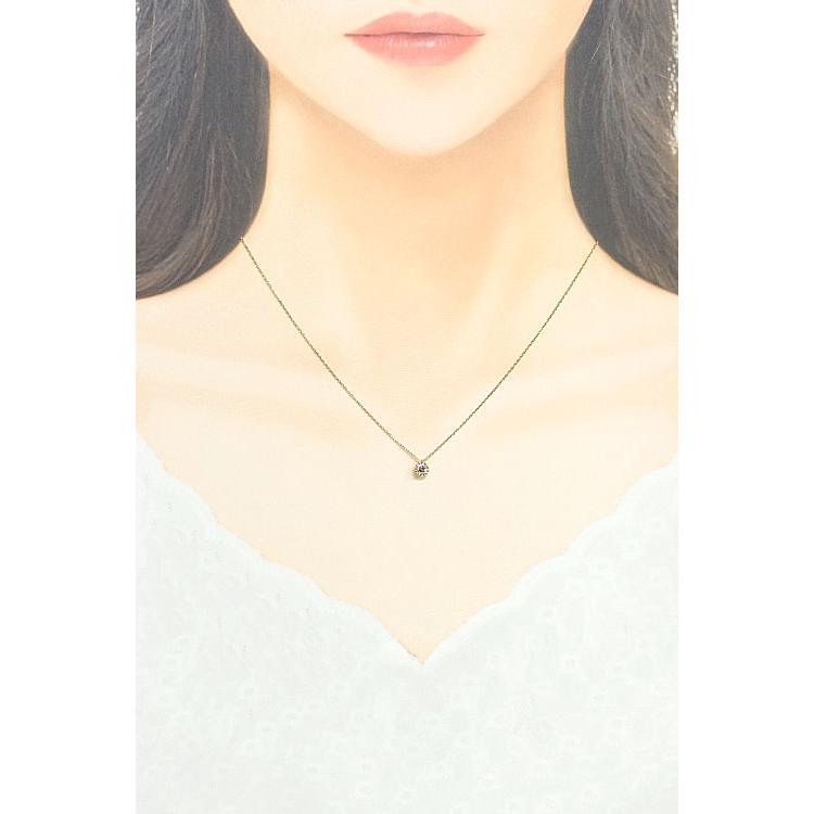 カシケイ ブラウンダイヤモンド ミル ネックレス 0.20ct K18BG 一粒石  