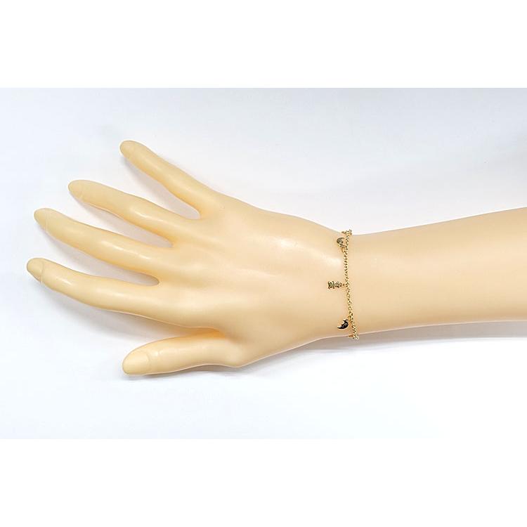 ブレスレット K18YG クマ 熊 ベアー 動物 三日月 ムーン 太陽 地金のみ