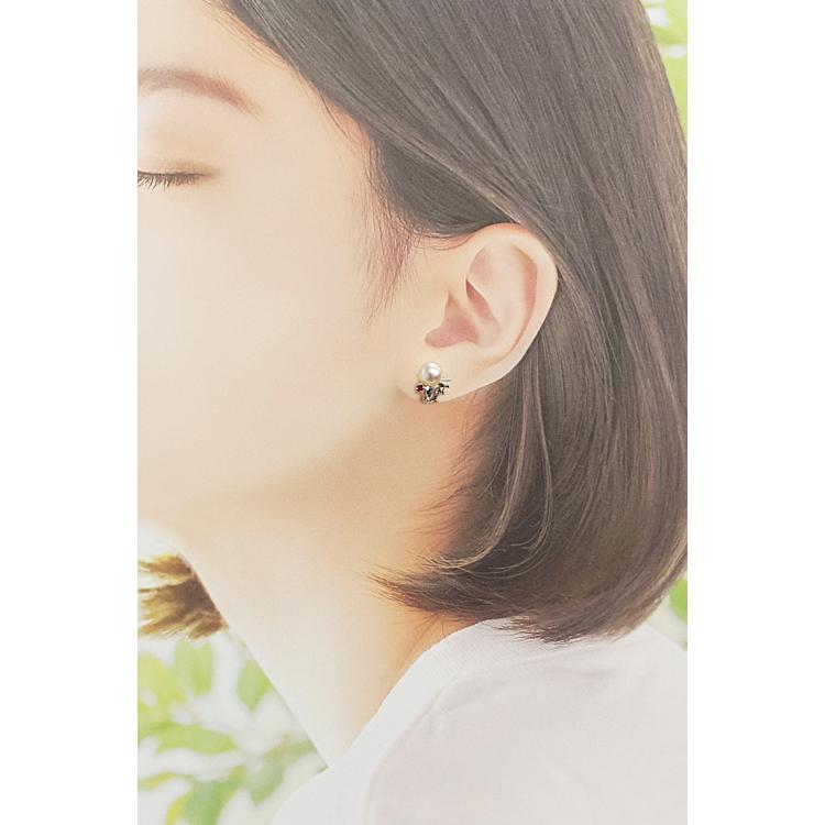 TASAKI タサキ 田崎真珠 アコヤパール イヤリング 7.1mm ルビー K14WG  