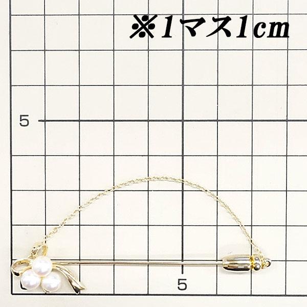 MIKIMOTO（ミキモト） アコヤパール ピンブローチ K14YG リボン