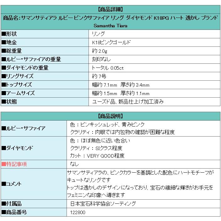 Samantha Tiara（サマンサティアラ） ルビー サファイア リング