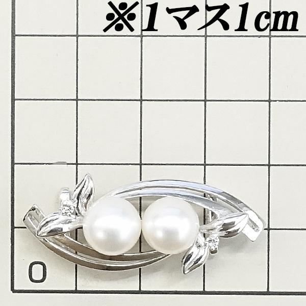 MIKIMOTO（ミキモト） アコヤパール 帯留 ダイヤモンド K14WG 葉 