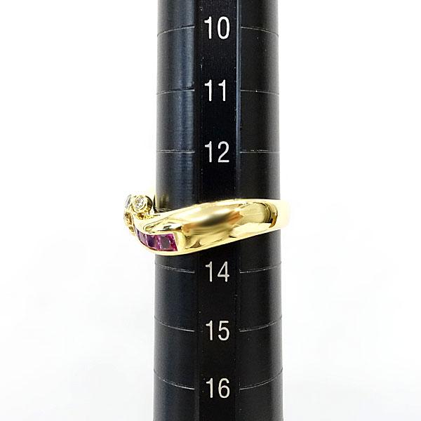 ジュネ ピンクサファイア リング ダイヤモンド K18イエローゴールド  