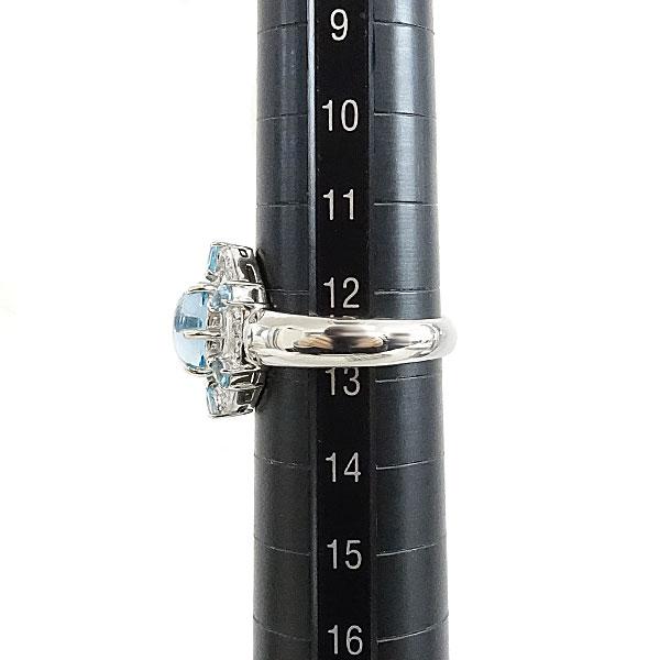 ブルートパーズ 2.86 cts ダイヤモンド リング Pt900 Pt900ブルー 