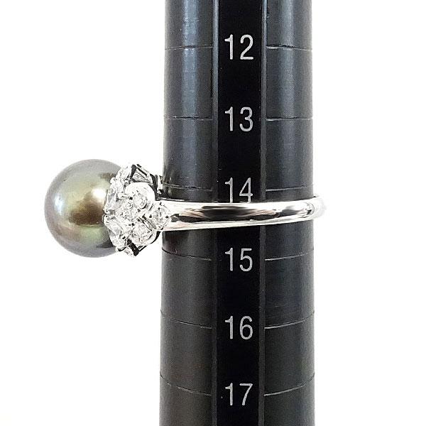 ミキモト黒蝶真珠リング　pt950 MIKIMOTO（ミキモト） 黒蝶真珠(南洋真珠) リング ダイヤモンド Pt950